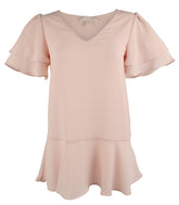 Michael Kors Women's Ruffle Rhinestone Top-RW-XS